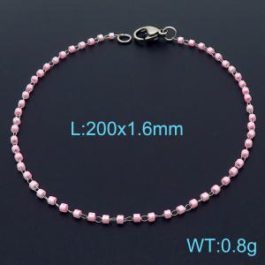 Purple Crystal Bead Stainless Steel Bracelet - KB164836-Z
