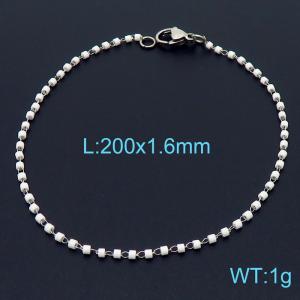 White Crystal Bead Stainless Steel Bracelet - KB164837-Z
