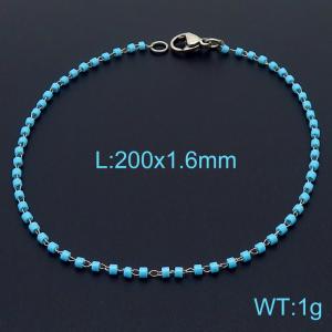 Blue Crystal Bead Stainless Steel Bracelet - KB164838-Z