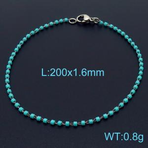 Sky-Blue Color Crystal Bead Stainless Steel Bracelet - KB164841-Z
