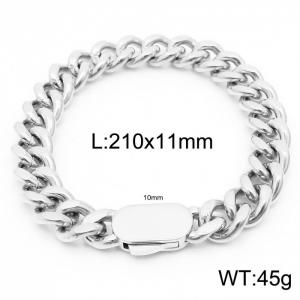 Stylish simple stainless steel Cuban chain men's bracelet - KB165139-Z