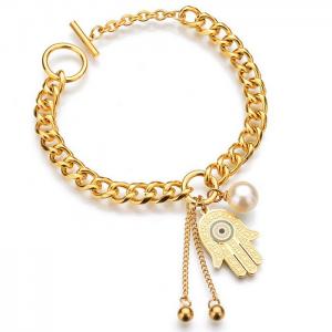 Stainless Steel Gold-plating Bracelet - KB165487-WGJZ