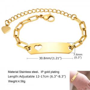 Stainless Steel Gold-plating Bracelet - KB165496-WGSF