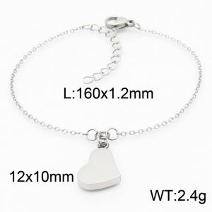 Fashion Jewlry Heart Silver Color Stainless Steel Bracelets & Bangles Women - KB165580-Z