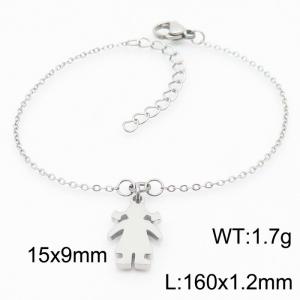 Fashion Girl Pendant Stainless Steel Bracelets & Bangles Jewelry Women - KB165583-Z