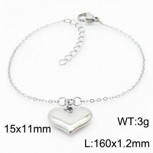 Charm Heart Pendant Stainless Steel Bracelets & Bangles Fashion Jewelry For Women - KB165584-Z