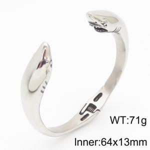Men's Stainless Steel Shark Opening bracelet - KB166079-KJX