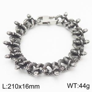 Personality Retro Titanium Steel Spirit Snake Winding bracelet - KB166081-KJX