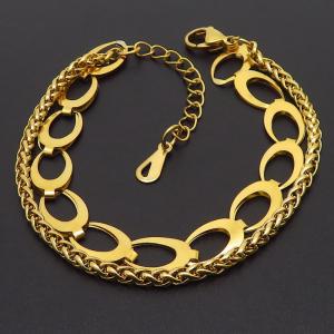 Stainless Steel Gold-plating Bracelet - KB166132-XD