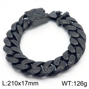 Stainless Steel Black-plating Bracelet - KB166190-BDJX