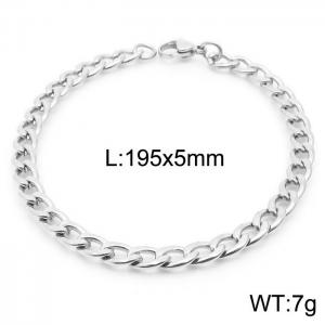 5mm Silver Color Stainless Steel Chain Bracelet For Women Men Fashion Jewelry - KB166478-Z