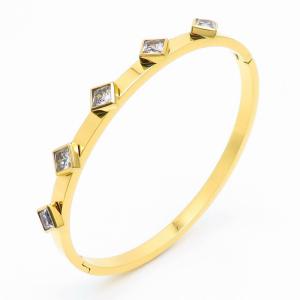Stainless Steel Stone Bangle - KB166570-HM