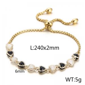 Creative 18K Gold Plated Copper Adjustable Bracelets White And Black Shell Sweater Chain Jewelry Bracelet - KB166605-Z