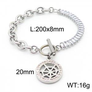 Stainless Steel Special Pendant Chain  Bracelets Silver Color - KB166889-Z