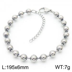 Stainless Steel Bead Chain Bracelets Women Silver Color - KB166902-Z