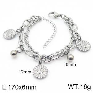 Stainless Steel Special Bracelets Women Silver Color - KB166918-Z