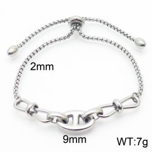 Stainless Steel Day Chain Mix and Pull Women's Steel Color Bracelet - KB167024-Z