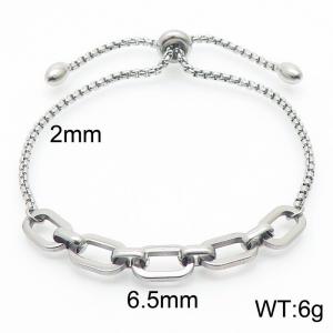 Simple geometry women's stainless steel draw bracelet - KB167030-Z