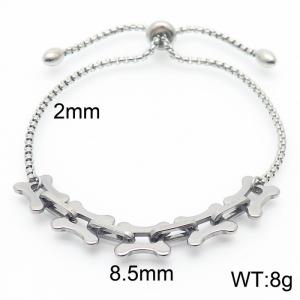 Minimalist wind geometry parts stainless steel pull type bracelet - KB167032-Z