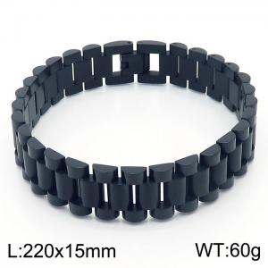 Black Classic Foreign Trade Stainless Steel Adjustable Strap Bracelet - KB167056-K