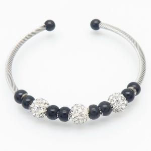 Stainless Steel Stone Bangle - KB167165-XY