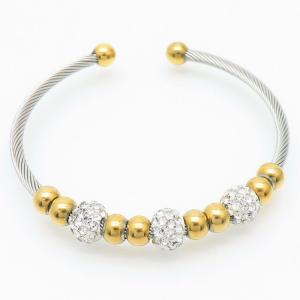 Stainless Steel Stone Bangle - KB167167-XY