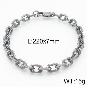 Worn Effect Stainless Steel O Chain Bracelet with Lobster Clasp - KB167184-KFC