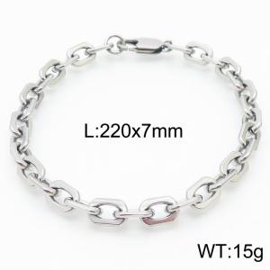Silver Color Stainless Steel O Chain Bracelet with Lobster Clasp - KB167185-KFC