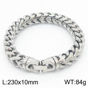 230X10mm Silver Color Stainless Steel Herringbone Chain Bracelet - KB167188-KFC