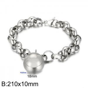 Exaggerated stainless steel pearl chain ball bracelet - KB167216-Z