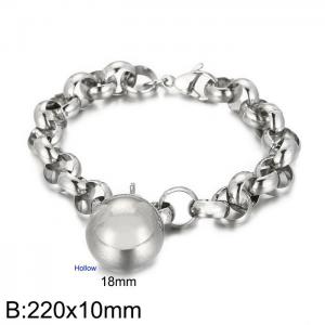 Exaggerated stainless steel pearl chain ball bracelet - KB167217-Z