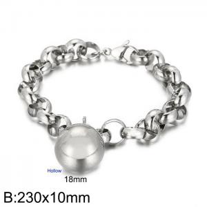 Exaggerated stainless steel pearl chain ball bracelet - KB167218-Z