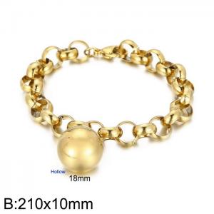 Exaggerated stainless steel pearl chain ball bracelet - KB167219-Z