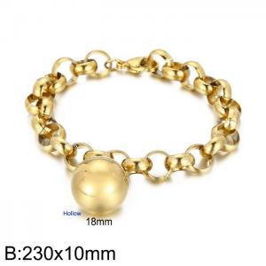 Exaggerated stainless steel pearl chain ball bracelet - KB167221-Z