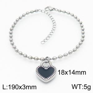 3mm Beads Chain Bracelet Women Stainless Steel 304 With Key Charm Silver Color - KB167253-Z