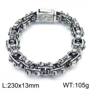 Personalized stainless steel bracelet Skull ghost head titanium steel bracelet for men - KB167290-KJX