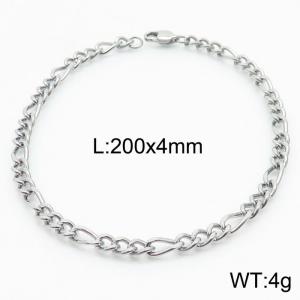 stainless steel 200x4mm 3：1 chain special buckle simple and fashionable silver bracelet - KB167737-Z