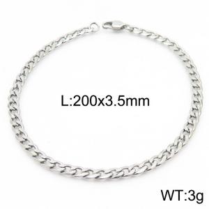 Stainless steel 200x3.5mm chain special buckle classic silver bracelet - KB167763-Z