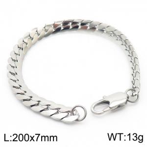 7mm Link Chain Bracelet Bangles For Women Girls Stainless Steel 304 Silver Color - KB167776-Z