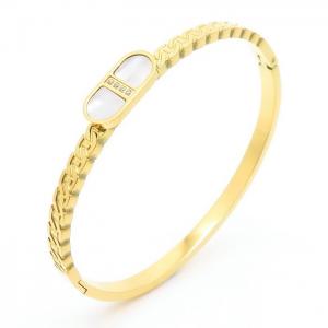Stainless Steel Stone Bangle - KB167802-HM