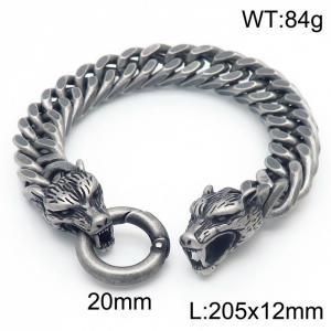 SS Oxidized Bracelet - KB167881-KFC