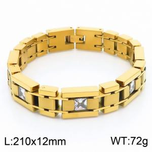 Stainless Steel Stone Bracelet - KB167883-KFC