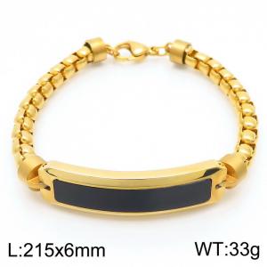 Gold Color Stainless Steel Square Pearl Chain Bracelet For Men Fashion Charm Jewelry - KB167902-KLHQ