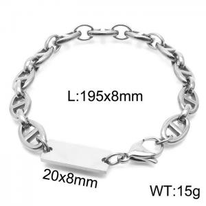 Silver Color 8mm Pig Nose ID Bracelet - KB168164-Z