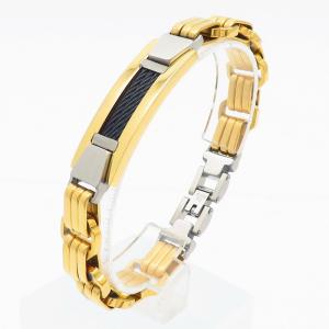 Stainless Steel Gold-plating Bracelet - KB168232-AQ