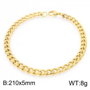 Stainless Steel Gold-plating Bracelet - KB168446-Z