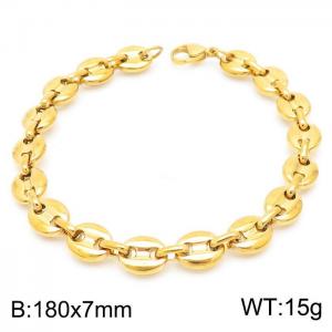 Stainless Steel Gold-plating Bracelet - KB168463-Z