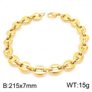 Stainless Steel Gold-plating Bracelet - KB168465-Z