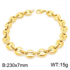 Stainless Steel Gold-plating Bracelet - KB168466-Z
