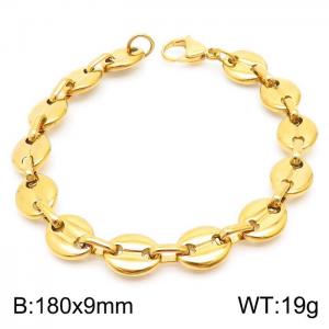 Stainless Steel Gold-plating Bracelet - KB168467-Z